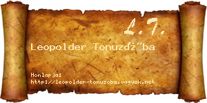 Leopolder Tonuzóba névjegykártya